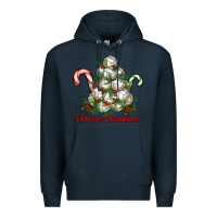 Navy Merry Christmas Volleyball Premium Hoodie - RanaPortraitStore