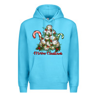 Ocean Blue Merry Christmas Volleyball Premium Hoodie - RanaPortraitStore