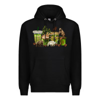 Black bear coffee cups Premium Hoodie - texasbilliewilder