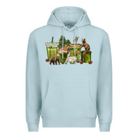 Blue Mist bear coffee cups Premium Hoodie - texasbilliewilder