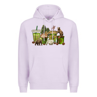 Lilac bear coffee cups Premium Hoodie - texasbilliewilder