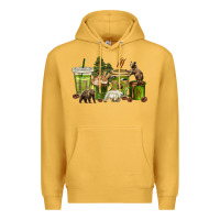 Mustard bear coffee cups Premium Hoodie - texasbilliewilder