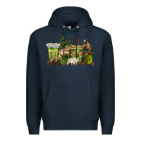 Navy bear coffee cups Premium Hoodie - texasbilliewilder