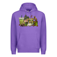 Purple bear coffee cups Premium Hoodie - texasbilliewilder