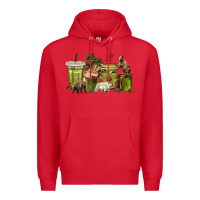 Red bear coffee cups Premium Hoodie - texasbilliewilder