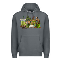 Rock bear coffee cups Premium Hoodie - texasbilliewilder