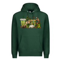 Sports Green bear coffee cups Premium Hoodie - texasbilliewilder