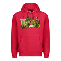 Cardinal bear coffee cups Premium Hoodie - texasbilliewilder