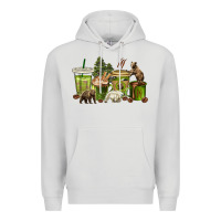 Dove Grey bear coffee cups Premium Hoodie - texasbilliewilder