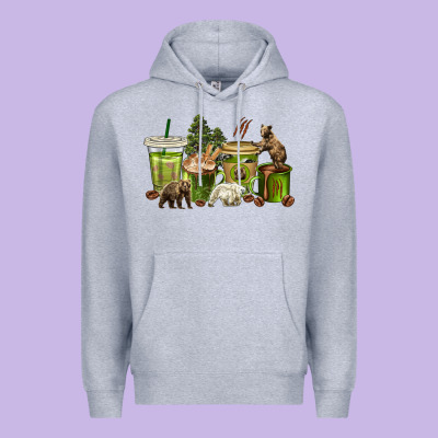 Premium Hoodie bear coffee cups
