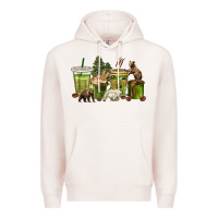 Pale Pink bear coffee cups Premium Hoodie - texasbilliewilder