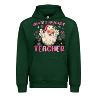 Foreset Green santa's favorite teacher Urban Hoodie - MaliasSmallBusiness