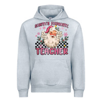 Heather Grey santa's favorite teacher Urban Hoodie - MaliasSmallBusiness