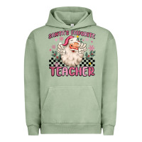 Pigment Oil Green santa's favorite teacher Urban Hoodie - MaliasSmallBusiness