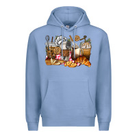 Colony Blue bakery coffee cups Premium Hoodie - texasbilliewilder