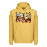 Antique Gold bakery coffee cups Premium Hoodie - texasbilliewilder