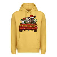 Antique Gold Merry Christmas Truck Farm Animals Premium Hoodie - RanaPortraitStore