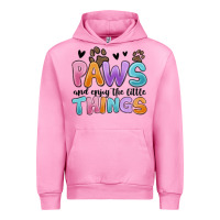 Fuchsia Pink paws and enjoy the little things Urban Hoodie - MaliasSmallBusiness