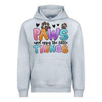 Heather Grey paws and enjoy the little things Urban Hoodie - MaliasSmallBusiness
