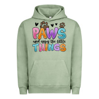 Pigment Oil Green paws and enjoy the little things Urban Hoodie - MaliasSmallBusiness