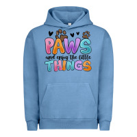 Pigment Pebble Blue paws and enjoy the little things Urban Hoodie - MaliasSmallBusiness