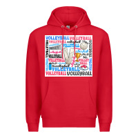 Red volleyball Premium Hoodie - Zillion Design Studio