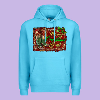 Premium Hoodie Merry Christmas Y'all Boots