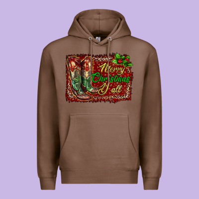 Premium Hoodie Merry Christmas Y'all Boots