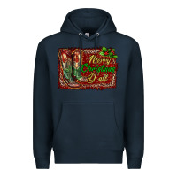 Navy Merry Christmas Y'all Boots Premium Hoodie - RanaPortraitStore