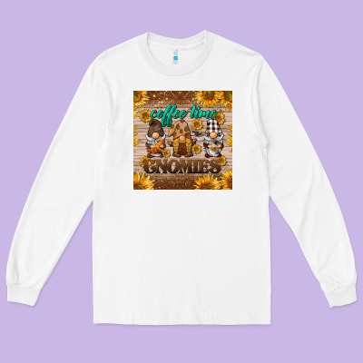 Coffee Time Gnomies Mug Coaster Long Sleeve Tee Designed By Barkaloodesign