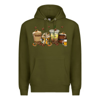 Army Green beer coffee cups Premium Hoodie - texasbilliewilder