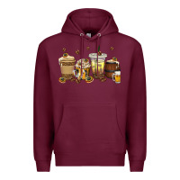 Burgundy beer coffee cups Premium Hoodie - texasbilliewilder