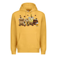 Mustard beer coffee cups Premium Hoodie - texasbilliewilder