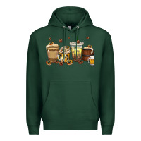 Sports Green beer coffee cups Premium Hoodie - texasbilliewilder
