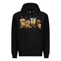 Black beer coffee cups Premium Hoodie - texasbilliewilder