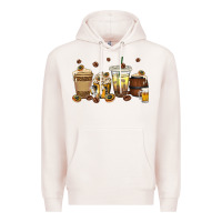 Pale Pink beer coffee cups Premium Hoodie - texasbilliewilder