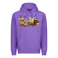 Purple beer coffee cups Premium Hoodie - texasbilliewilder