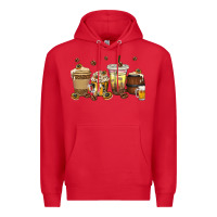 Red beer coffee cups Premium Hoodie - texasbilliewilder
