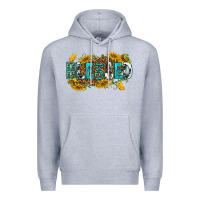 Heather Grey blessed Premium Hoodie - texasbilliewilder