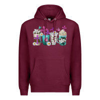 Burgundy blessed coffee cups Premium Hoodie - texasbilliewilder
