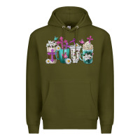 Army Green blessed coffee cups Premium Hoodie - texasbilliewilder