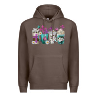 Coffee blessed coffee cups Premium Hoodie - texasbilliewilder
