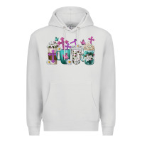 Dove Grey blessed coffee cups Premium Hoodie - texasbilliewilder