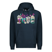 Navy blessed coffee cups Premium Hoodie - texasbilliewilder