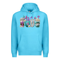 Ocean Blue blessed coffee cups Premium Hoodie - texasbilliewilder