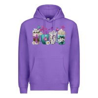 Purple blessed coffee cups Premium Hoodie - texasbilliewilder