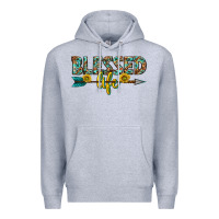 Heather Grey blessed life western Premium Hoodie - texasbilliewilder