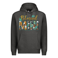 Charcoal Heather blessed mini with leopard and aztec Premium Hoodie - texasbilliewilder