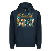 Navy blessed mini with leopard and aztec Premium Hoodie - texasbilliewilder