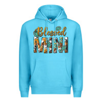 Ocean Blue blessed mini with leopard and aztec Premium Hoodie - texasbilliewilder